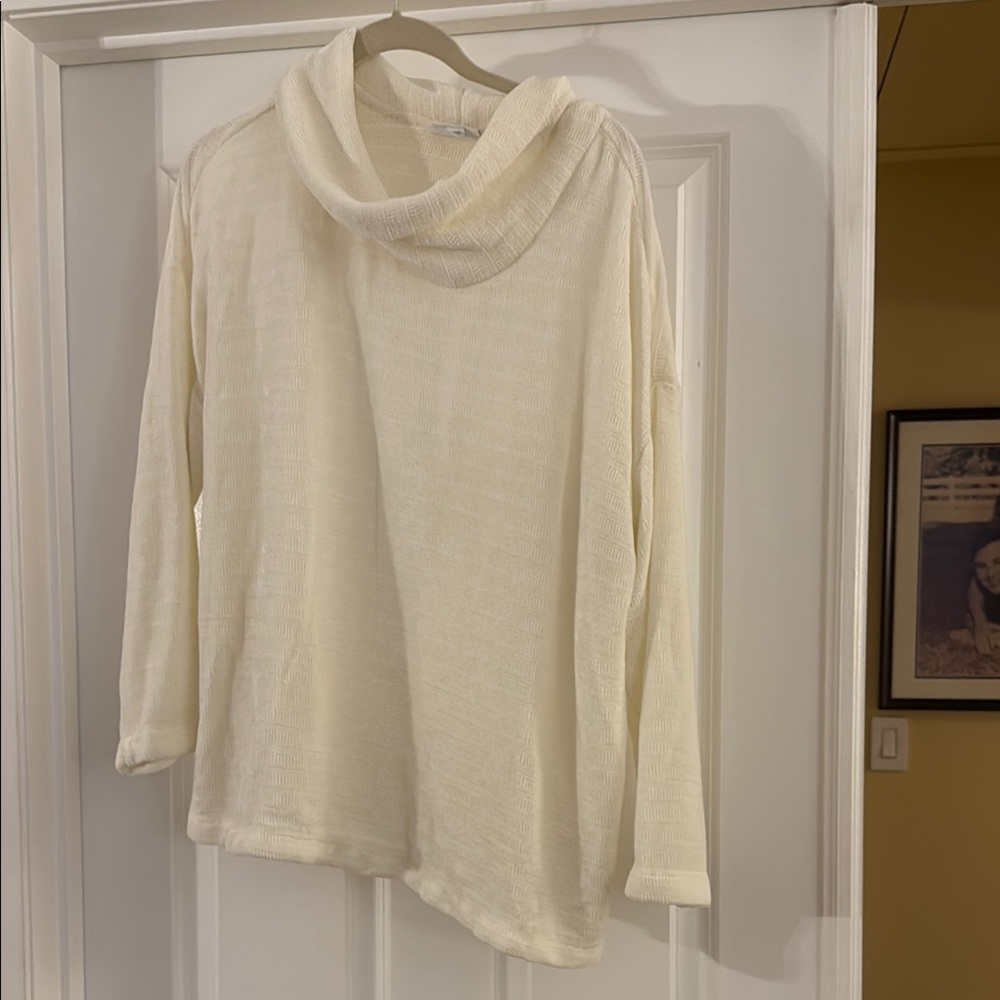 J. Jill Cream Cowl Neck Sweater with Long Sleeves